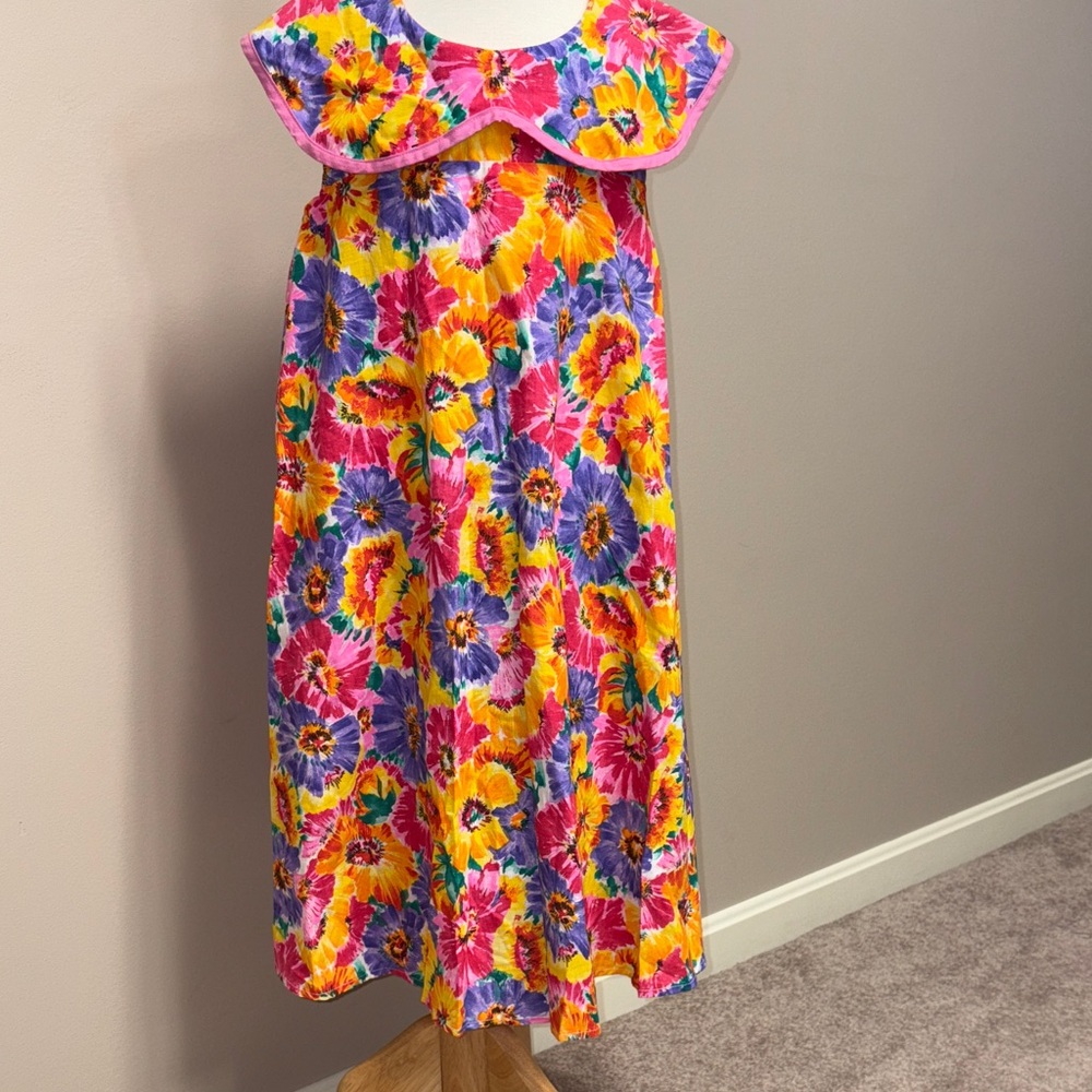 Swat 90’s vintage Vibrant Flower power sleeveless Dress girls 14